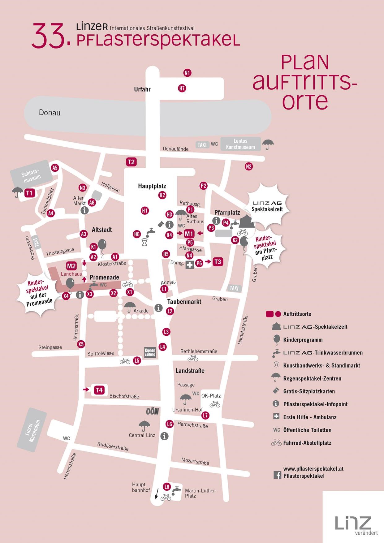 Lageplan mit allen Auftrittsorten